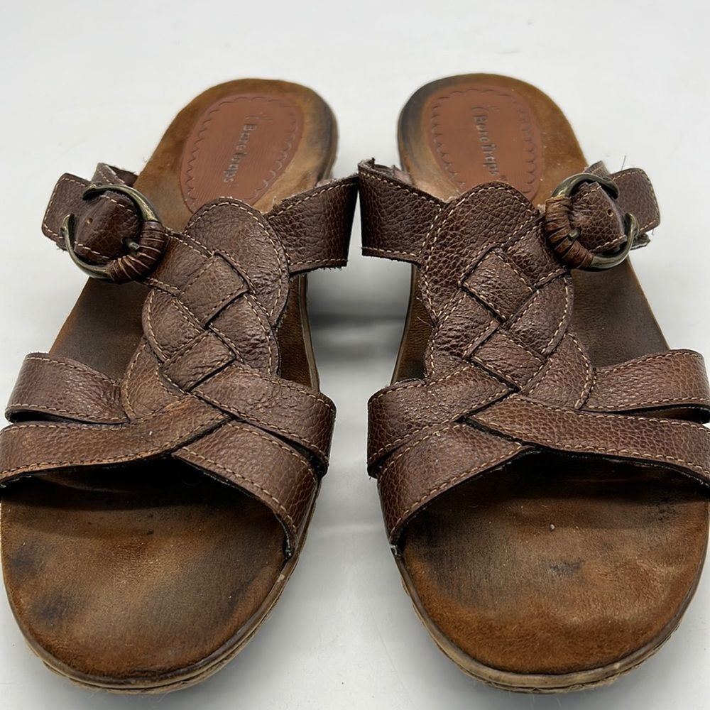 Baretraps Brown Leather Slip on Sandals size 10